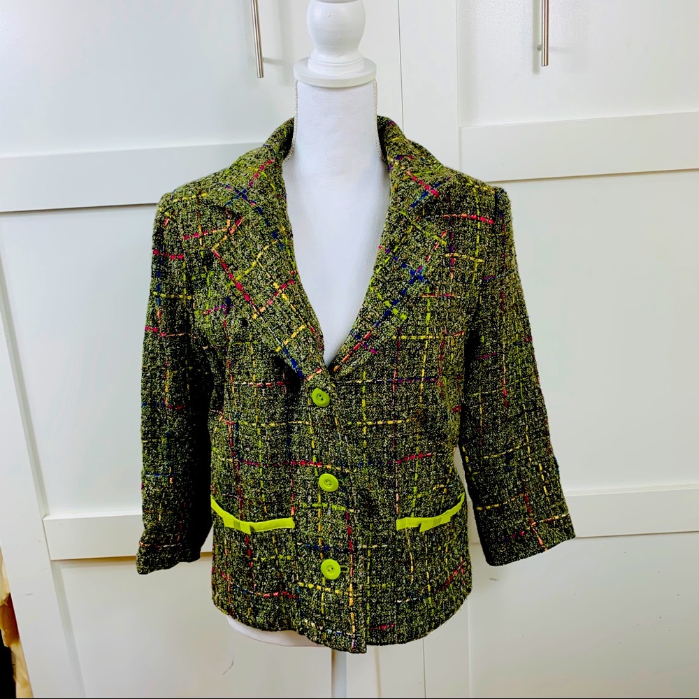 Tweed plaid blazer